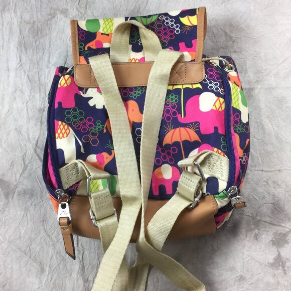 Adorable Lily Bloom Elephant Print Mini Backpack Nice Used Condition 🐘 - Picture 5 of 14